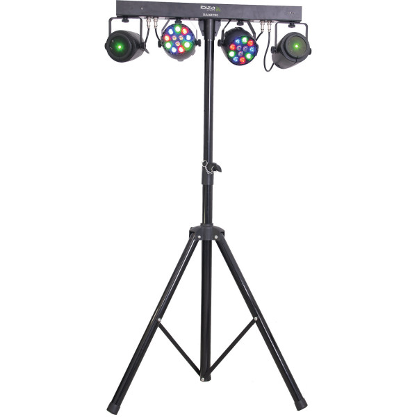 Lichteffekt Set mit 2x 12W LED + 2x 130mW Laser Strahler